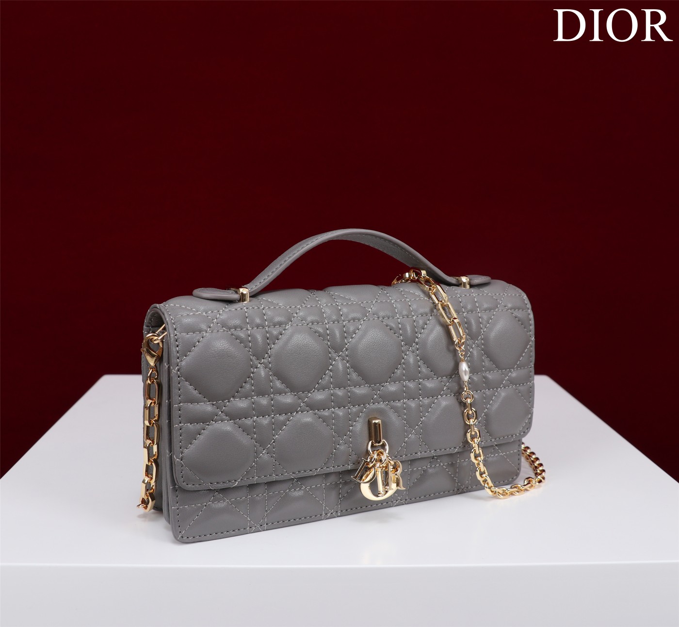 My Dior Mini Bag Gray Cannage Lambskin